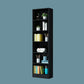 71"H x 9.45"W Bookcase Contemporary Style Closed Back Bookshelf for Home Office 19.7"L x 9.4"W x 70.9"H Black Shelves Clearhalo 'Bookcases' 'furn' 'furn_bookcases' 'Furniture' 'furniture_bookcases' 'Office Furniture' 5047629