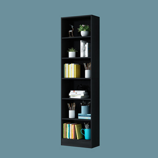 71"H x 9.45"W Bookcase Contemporary Style Closed Back Bookshelf for Home Office 19.7"L x 9.4"W x 70.9"H Black Shelves Clearhalo 'Bookcases' 'furn' 'furn_bookcases' 'Furniture' 'furniture_bookcases' 'Office Furniture' 5047629