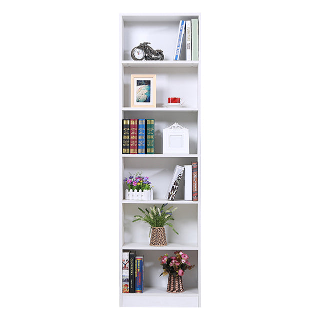 71"H x 9.45"W Bookcase Contemporary Style Closed Back Bookshelf for Home Office 19.7"L x 9.4"W x 70.9"H White Shelves Clearhalo 'Bookcases' 'furn' 'furn_bookcases' 'Furniture' 'furniture_bookcases' 'Office Furniture' 5047632
