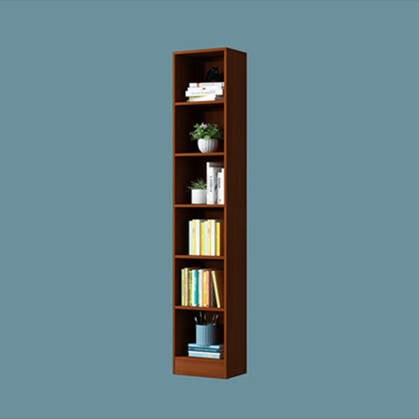 71"H x 9.45"W Bookcase Contemporary Style Closed Back Bookshelf for Home Office 13.8"L x 9.4"W x 70.9"H Brown Shelves Clearhalo 'Bookcases' 'furn' 'furn_bookcases' 'Furniture' 'furniture_bookcases' 'Office Furniture' 5047636