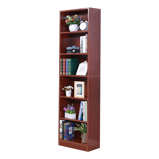 71"H x 9.45"W Bookcase Contemporary Style Closed Back Bookshelf for Home Office 19.7"L x 9.4"W x 70.9"H Brown Shelves Clearhalo 'Bookcases' 'furn' 'furn_bookcases' 'Furniture' 'furniture_bookcases' 'Office Furniture' 5047638
