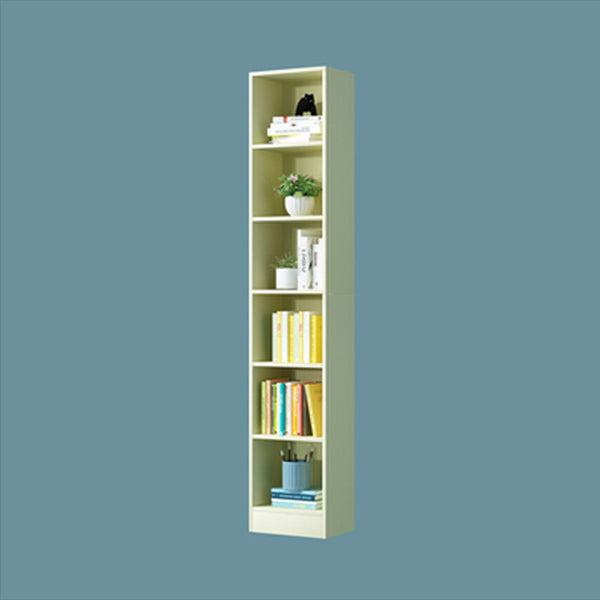 71"H x 9.45"W Bookcase Contemporary Style Closed Back Bookshelf for Home Office 13.8"L x 9.4"W x 70.9"H Off-White Shelves Clearhalo 'Bookcases' 'furn' 'furn_bookcases' 'Furniture' 'furniture_bookcases' 'Office Furniture' 5047640