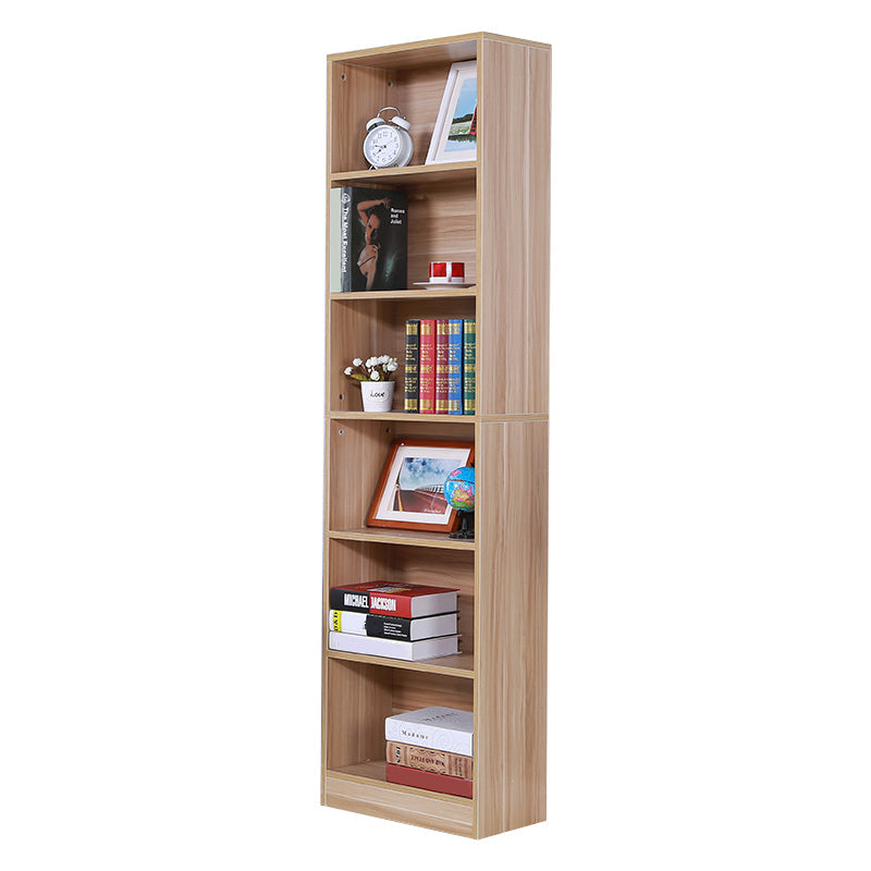 71"H x 9.45"W Bookcase Contemporary Style Closed Back Bookshelf for Home Office 19.7"L x 9.4"W x 70.9"H Natural Shelves Clearhalo 'Bookcases' 'furn' 'furn_bookcases' 'Furniture' 'furniture_bookcases' 'Office Furniture' 5047646