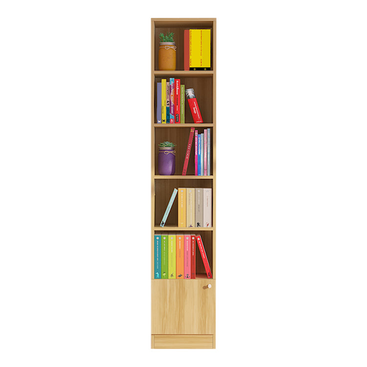 71"H x 9.45"W Bookcase Contemporary Style Closed Back Bookshelf for Home Office 13.8"L x 9.4"W x 70.9"H Natural Cabinets Clearhalo 'Bookcases' 'furn' 'furn_bookcases' 'Furniture' 'furniture_bookcases' 'Office Furniture' 5047648