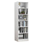 Closed Back Bookcase Contemporary Style Bookshelf for Home Office Study Room 15.7"L x 9.4"W x 70.5"H White Clearhalo 'Bookcases' 'furn' 'furn_bookcases' 'Furniture' 'furniture_bookcases' 'Office Furniture' 5047656