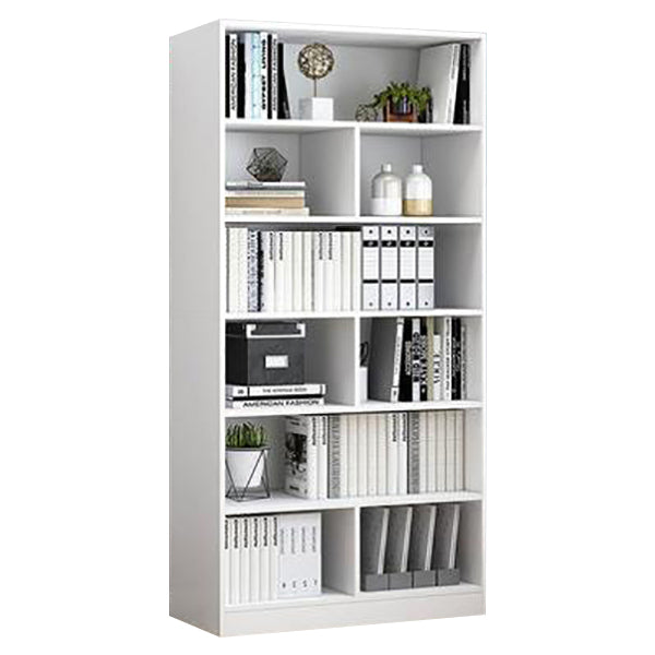 Closed Back Bookcase Contemporary Style Bookshelf for Home Office Study Room 23.6"L x 9.4"W x 70.5"H White Clearhalo 'Bookcases' 'furn' 'furn_bookcases' 'Furniture' 'furniture_bookcases' 'Office Furniture' 5047657
