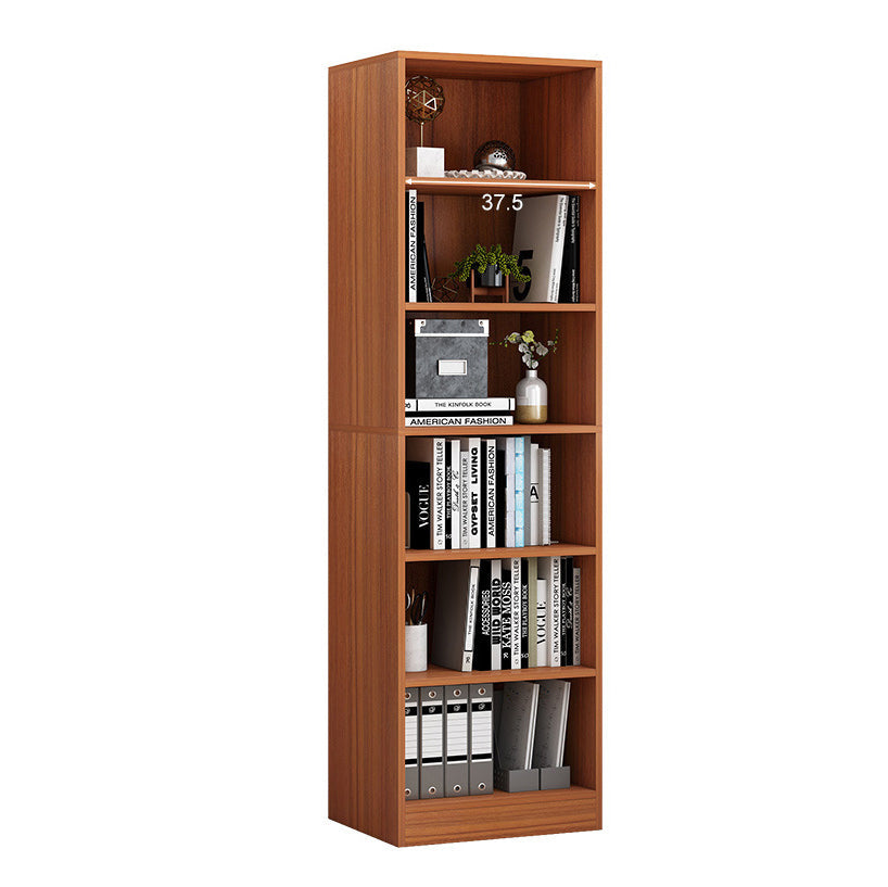 Closed Back Bookcase Contemporary Style Bookshelf for Home Office Study Room 15.7"L x 9.4"W x 70.5"H Brown Clearhalo 'Bookcases' 'furn' 'furn_bookcases' 'Furniture' 'furniture_bookcases' 'Office Furniture' 5047661