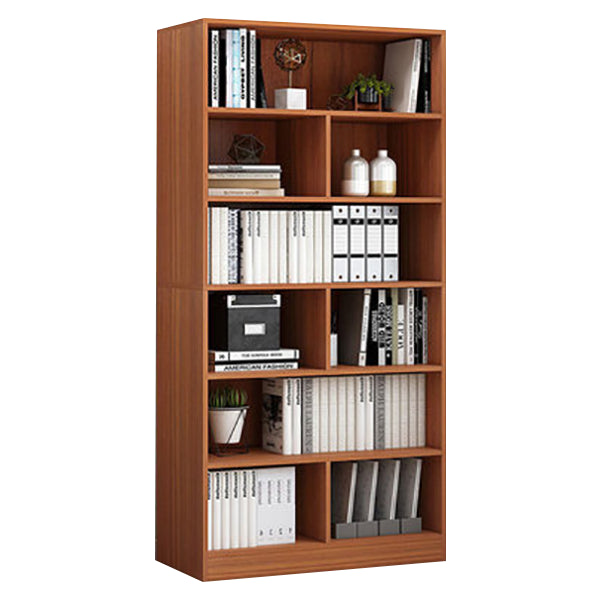Closed Back Bookcase Contemporary Style Bookshelf for Home Office Study Room 23.6"L x 9.4"W x 70.5"H Brown Clearhalo 'Bookcases' 'furn' 'furn_bookcases' 'Furniture' 'furniture_bookcases' 'Office Furniture' 5047664