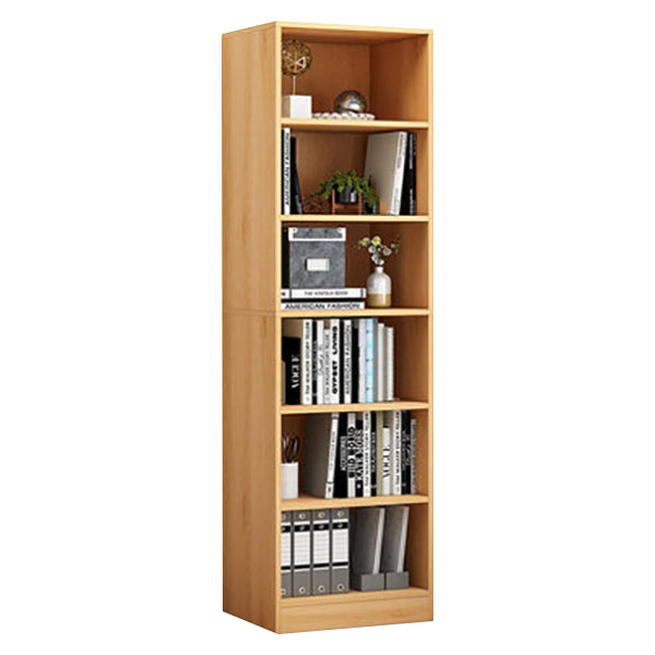 Closed Back Bookcase Contemporary Style Bookshelf for Home Office Study Room 15.7"L x 9.4"W x 70.5"H Natural Clearhalo 'Bookcases' 'furn' 'furn_bookcases' 'Furniture' 'furniture_bookcases' 'Office Furniture' 5047671