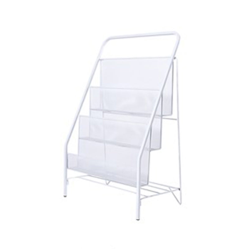 Closed Back Iron Ladder Bookshelf Contemporary Vertical Bookcase 16.9"L x 9.1"W x 25.2"H White Clearhalo 'Bookcases' 'furn' 'furn_bookcases' 'Furniture' 'furniture_bookcases' 'Office Furniture' 5047680