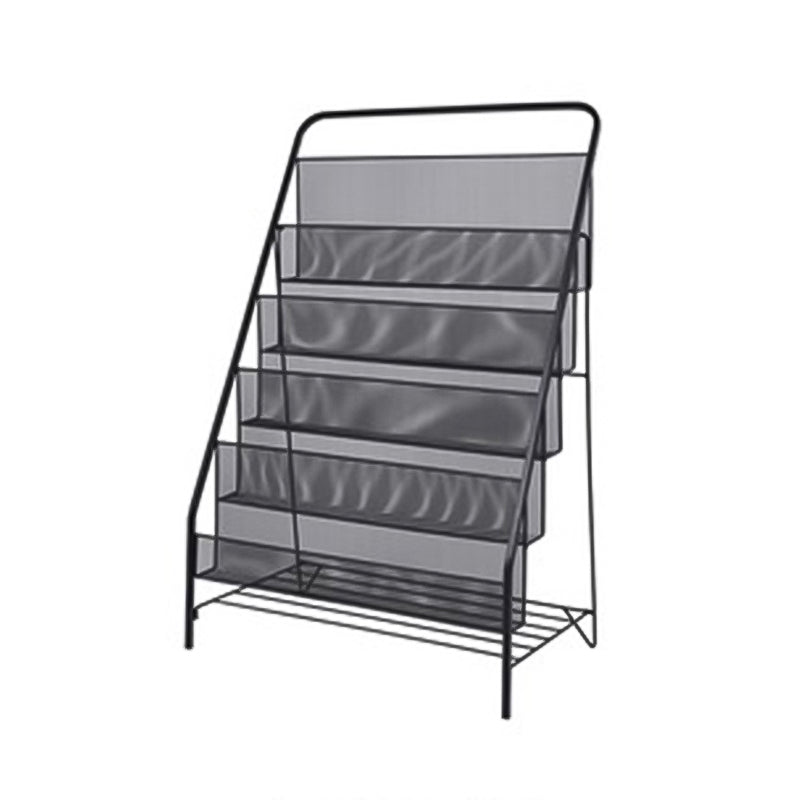 Closed Back Iron Ladder Bookshelf Contemporary Vertical Bookcase 22.4"L x 13"W x 34.3"H Black Clearhalo 'Bookcases' 'furn' 'furn_bookcases' 'Furniture' 'furniture_bookcases' 'Office Furniture' 5047689