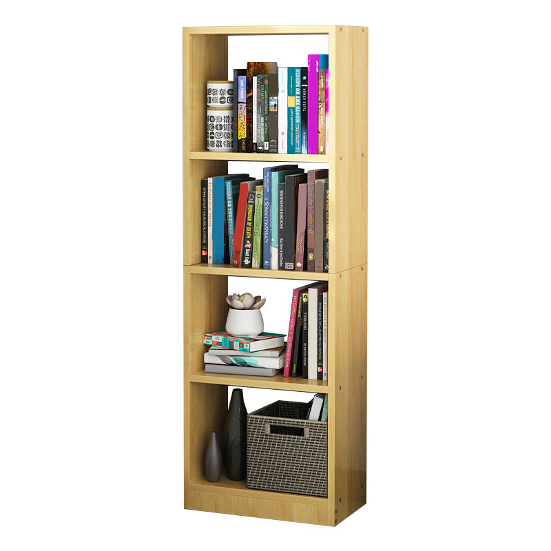 Artificial Wood Bookcase Contemporary Style Bookshelf for Home Office Study Room 11.8"L x 9.4"W x 47.2"H Natural Open Back Clearhalo 'Bookcases' 'furn' 'furn_bookcases' 'Furniture' 'furniture_bookcases' 'Office Furniture' 5047698