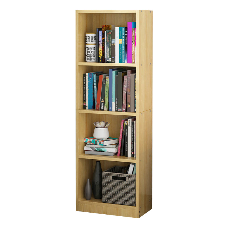 Artificial Wood Bookcase Contemporary Style Bookshelf for Home Office Study Room 11.8"L x 9.4"W x 47.2"H Natural Closed Back Clearhalo 'Bookcases' 'furn' 'furn_bookcases' 'Furniture' 'furniture_bookcases' 'Office Furniture' 5047699