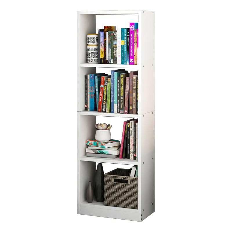 Artificial Wood Bookcase Contemporary Style Bookshelf for Home Office Study Room 11.8"L x 9.4"W x 47.2"H White Open Back Clearhalo 'Bookcases' 'furn' 'furn_bookcases' 'Furniture' 'furniture_bookcases' 'Office Furniture' 5047705