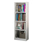 Artificial Wood Bookcase Contemporary Style Bookshelf for Home Office Study Room 11.8"L x 9.4"W x 47.2"H White Closed Back Clearhalo 'Bookcases' 'furn' 'furn_bookcases' 'Furniture' 'furniture_bookcases' 'Office Furniture' 5047707