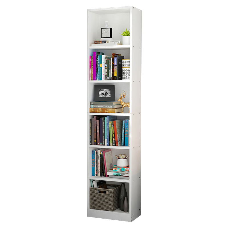 Artificial Wood Bookcase Contemporary Style Bookshelf for Home Office Study Room 15.7"L x 9.4"W x 69.7"H White Closed Back Clearhalo 'Bookcases' 'furn' 'furn_bookcases' 'Furniture' 'furniture_bookcases' 'Office Furniture' 5047711