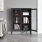 Scandinavian Style Bookcase with Door Shelf Bookcase for Study Room and Office 31.5"L x 13.8"W x 40"H Black 1 Clearhalo 'Bookcases' 'furn' 'furn_bookcases' 'Furniture' 'furniture_bookcases' 'Office Furniture' 5047721