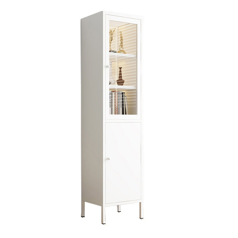 Scandinavian Style Bookcase with Door Shelf Bookcase for Study Room and Office 15.7"L x 13.8"W x 70.9"H White 2 Clearhalo 'Bookcases' 'furn' 'furn_bookcases' 'Furniture' 'furniture_bookcases' 'Office Furniture' 5047728