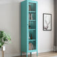 Scandinavian Style Bookcase with Door Shelf Bookcase for Study Room and Office 15.7"L x 13.8"W x 70.9"H Blue 1 Clearhalo 'Bookcases' 'furn' 'furn_bookcases' 'Furniture' 'furniture_bookcases' 'Office Furniture' 5047731