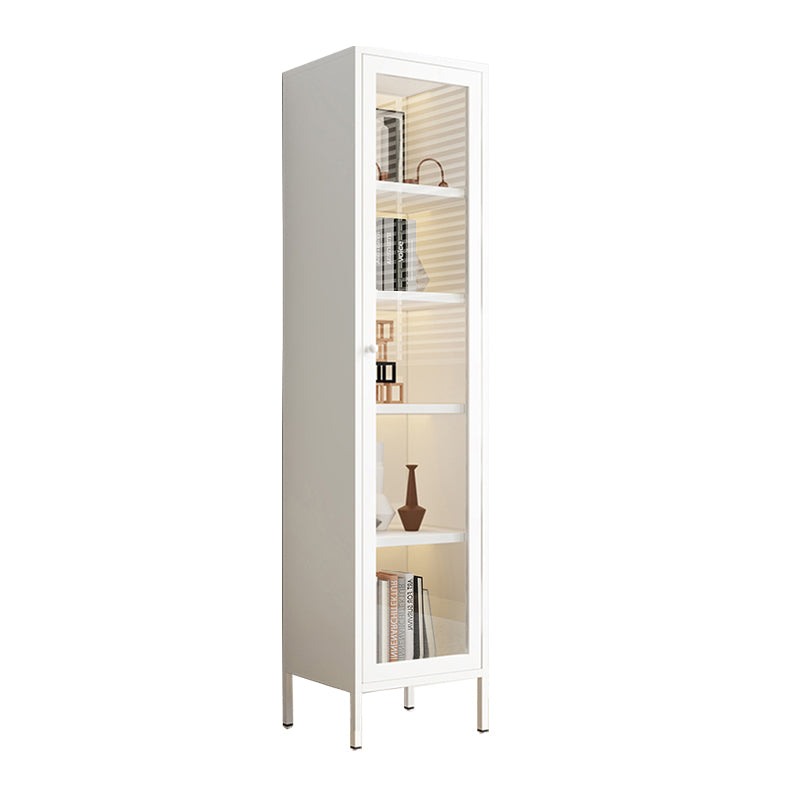 Scandinavian Style Bookcase with Door Shelf Bookcase for Study Room and Office 15.7"L x 13.8"W x 70.9"H White 1 Clearhalo 'Bookcases' 'furn' 'furn_bookcases' 'Furniture' 'furniture_bookcases' 'Office Furniture' 5047736