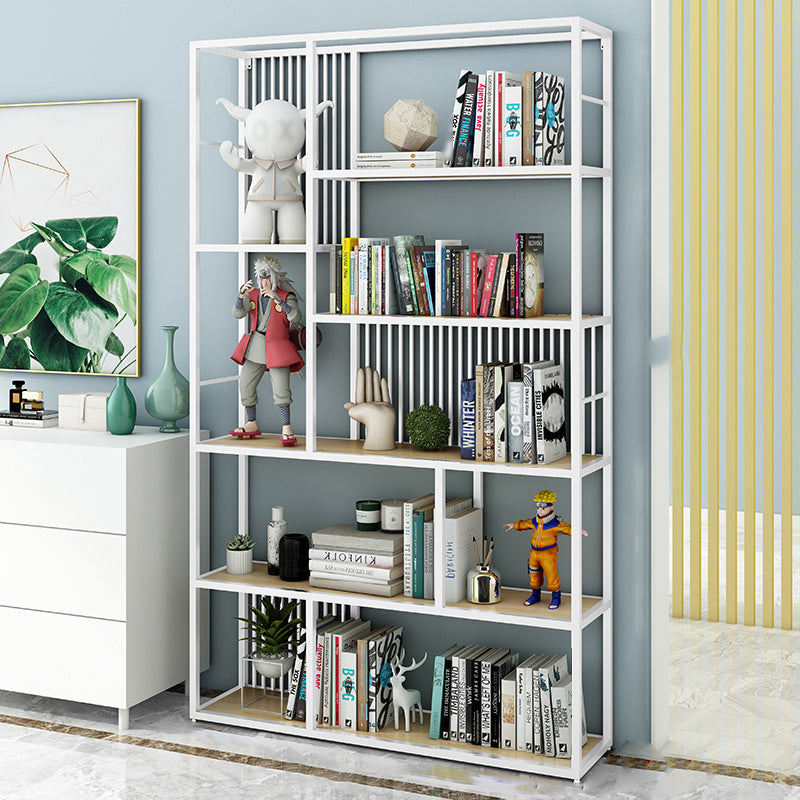 Open Back Shelf Bookcase Glam Style Bookcase for Office and Study Room White Clearhalo 'Bookcases' 'furn' 'furn_bookcases' 'Furniture' 'furniture_bookcases' 'Office Furniture' 5047746