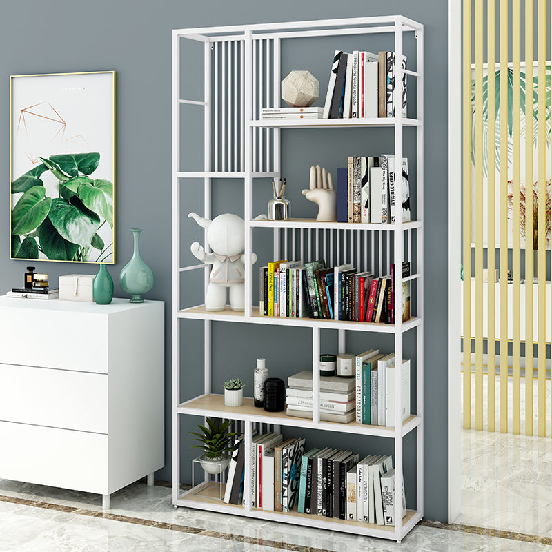 Open Back Shelf Bookcase Glam Style Bookcase for Office and Study Room White Clearhalo 'Bookcases' 'furn' 'furn_bookcases' 'Furniture' 'furniture_bookcases' 'Office Furniture' 5047748