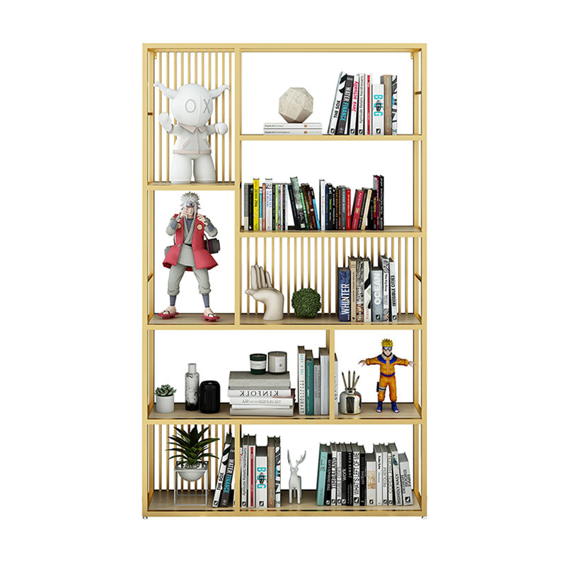 Open Back Shelf Bookcase Glam Style Bookcase for Office and Study Room Gold Clearhalo 'Bookcases' 'furn' 'furn_bookcases' 'Furniture' 'furniture_bookcases' 'Office Furniture' 5047751