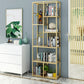 Open Back Shelf Bookcase Glam Style Bookcase for Office and Study Room 23.6"L x 11.8"W x 70.9"H Gold Clearhalo 'Bookcases' 'furn' 'furn_bookcases' 'Furniture' 'furniture_bookcases' 'Office Furniture' 5047752