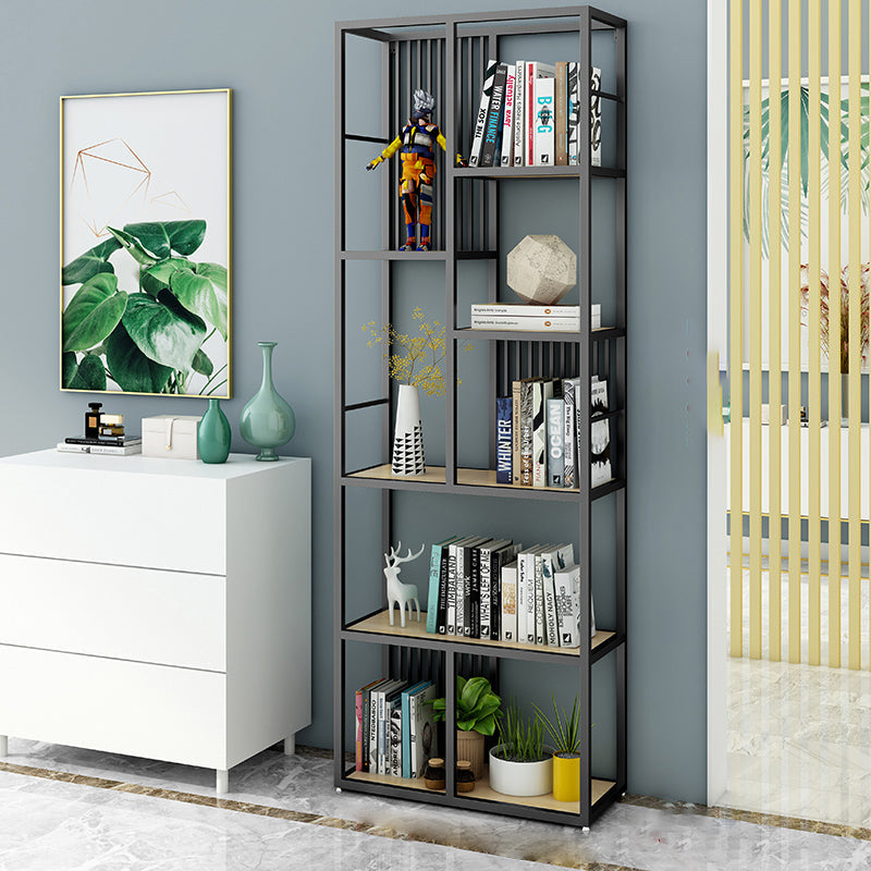 Open Back Shelf Bookcase Glam Style Bookcase for Office and Study Room 23.6"L x 11.8"W x 70.9"H Black Clearhalo 'Bookcases' 'furn' 'furn_bookcases' 'Furniture' 'furniture_bookcases' 'Office Furniture' 5047753
