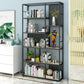 Open Back Shelf Bookcase Glam Style Bookcase for Office and Study Room Black Clearhalo 'Bookcases' 'furn' 'furn_bookcases' 'Furniture' 'furniture_bookcases' 'Office Furniture' 5047754