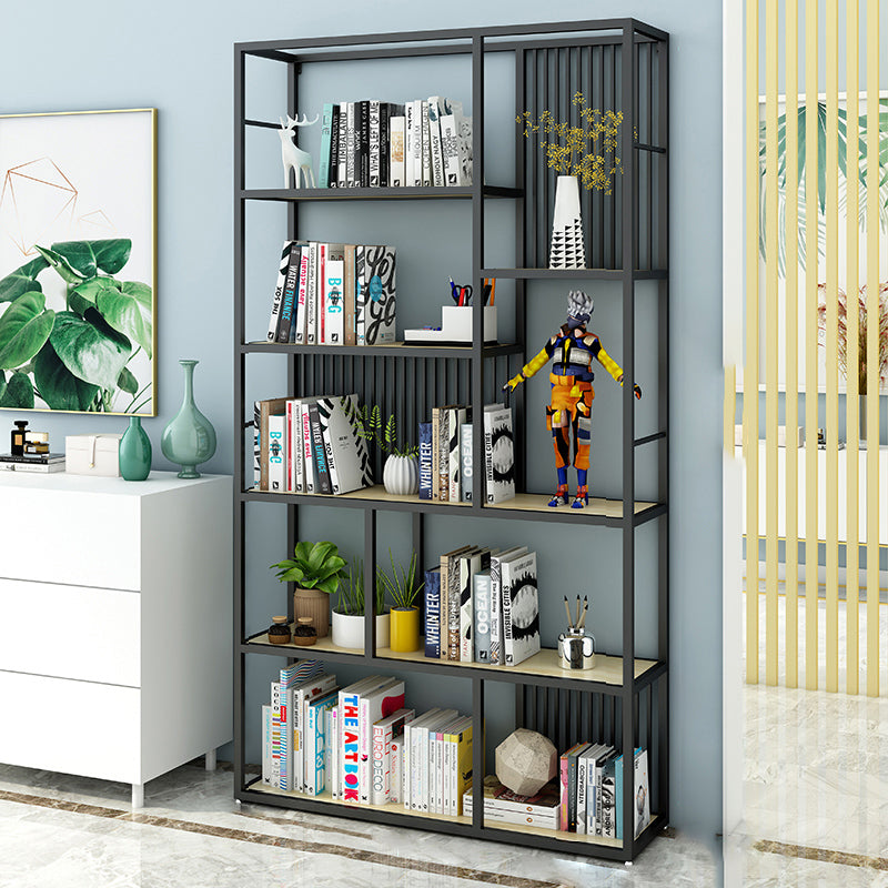 Open Back Shelf Bookcase Glam Style Bookcase for Office and Study Room Black Clearhalo 'Bookcases' 'furn' 'furn_bookcases' 'Furniture' 'furniture_bookcases' 'Office Furniture' 5047754