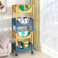 Scandinavian Style Bookcase with Casters Shelf Bookcase for Home and Office 15.4"L x 10.6"W x 40"H Yellow Blue Clearhalo 'Bookcases' 'furn' 'furn_bookcases' 'Furniture' 'furniture_bookcases' 'Office Furniture' 5047765
