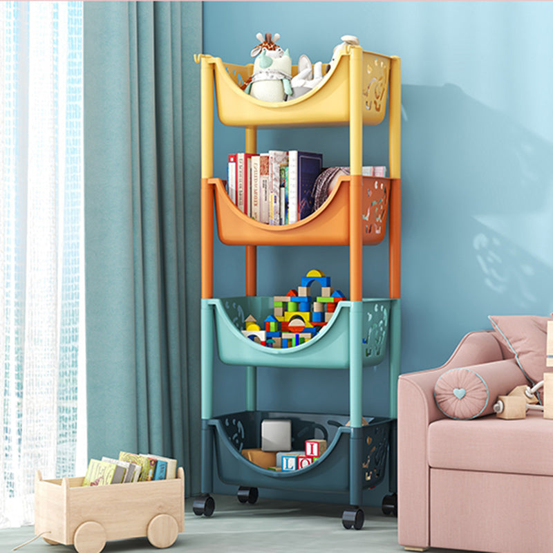 Scandinavian Style Bookcase with Casters Shelf Bookcase for Home and Office Clearhalo 'Bookcases' 'furn' 'furn_bookcases' 'Furniture' 'furniture_bookcases' 'Office Furniture' 5047775