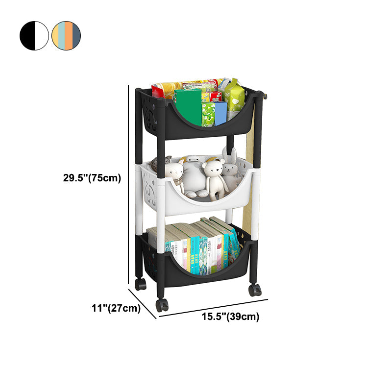 Scandinavian Style Bookcase with Casters Shelf Bookcase for Home and Office Clearhalo 'Bookcases' 'furn' 'furn_bookcases' 'Furniture' 'furniture_bookcases' 'Office Furniture' 5047779
