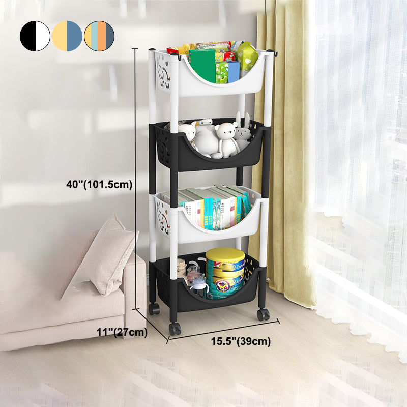 Scandinavian Style Bookcase with Casters Shelf Bookcase for Home and Office Clearhalo 'Bookcases' 'furn' 'furn_bookcases' 'Furniture' 'furniture_bookcases' 'Office Furniture' 5047780