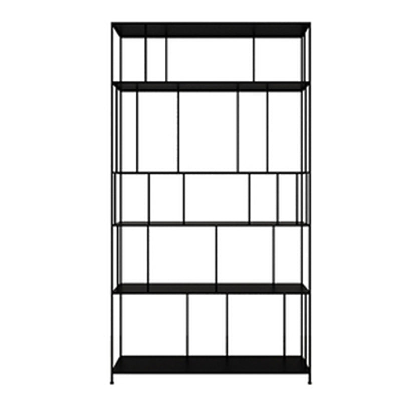 Modern Metal Etagere Bookshelf Vertical Iron Bookshelf for Living Room 39.4"L x 11.8"W x 70.9"H Matte Black Clearhalo 'Bookcases' 'furn' 'furn_bookcases' 'Furniture' 'furniture_bookcases' 'Office Furniture' 5047824
