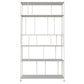 Modern Metal Etagere Bookshelf Vertical Iron Bookshelf for Living Room 39.4"L x 11.8"W x 70.9"H Gloss White Clearhalo 'Bookcases' 'furn' 'furn_bookcases' 'Furniture' 'furniture_bookcases' 'Office Furniture' 5047828