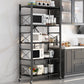 Industrial Geometric Bookcase Metal Open Back Bookcase with Wheels Clearhalo 'Bookcases' 'furn' 'furn_bookcases' 'Furniture' 'furniture_bookcases' 'Office Furniture' 5047865