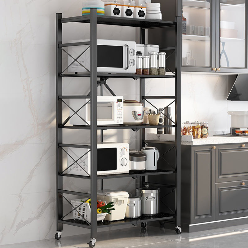 Industrial Geometric Bookcase Metal Open Back Bookcase with Wheels Clearhalo 'Bookcases' 'furn' 'furn_bookcases' 'Furniture' 'furniture_bookcases' 'Office Furniture' 5047865