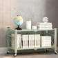 Industrial Geometric Bookcase Metal Open Back Bookcase with Wheels 28"L x 14.2"W x 21.5"H Green Clearhalo 'Bookcases' 'furn' 'furn_bookcases' 'Furniture' 'furniture_bookcases' 'Office Furniture' 5047874