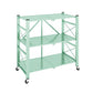Industrial Geometric Bookcase Metal Open Back Bookcase with Wheels 28.3"L x 14.2"W x 34.6"H Green Clearhalo 'Bookcases' 'furn' 'furn_bookcases' 'Furniture' 'furniture_bookcases' 'Office Furniture' 5047876