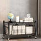 Industrial Geometric Bookcase Metal Open Back Bookcase with Wheels Clearhalo 'Bookcases' 'furn' 'furn_bookcases' 'Furniture' 'furniture_bookcases' 'Office Furniture' 5047881