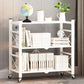 Industrial Geometric Bookcase Metal Open Back Bookcase with Wheels Clearhalo 'Bookcases' 'furn' 'furn_bookcases' 'Furniture' 'furniture_bookcases' 'Office Furniture' 5047882