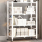 Industrial Geometric Bookcase Metal Open Back Bookcase with Wheels Clearhalo 'Bookcases' 'furn' 'furn_bookcases' 'Furniture' 'furniture_bookcases' 'Office Furniture' 5047884