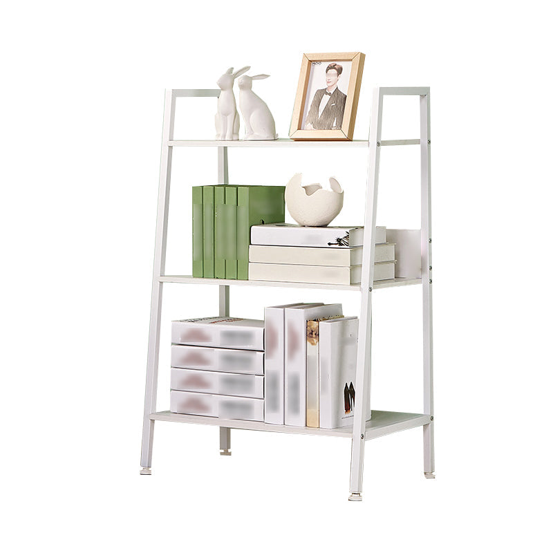Contemporary Open Ladder Bookshelf Metal Vertical Bookshelf for Home 24"L x 14"W x 35"H White Clearhalo 'Bookcases' 'furn' 'furn_bookcases' 'Furniture' 'furniture_bookcases' 'Office Furniture' 5047891