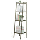 Contemporary Open Ladder Bookshelf Metal Vertical Bookshelf for Home 15.7"L x 13.8"W x 57.9"H Brown Clearhalo 'Bookcases' 'furn' 'furn_bookcases' 'Furniture' 'furniture_bookcases' 'Office Furniture' 5047901