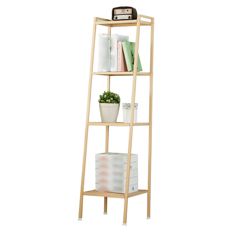 Contemporary Open Ladder Bookshelf Metal Vertical Bookshelf for Home 15.7"L x 13.8"W x 57.9"H Gold Clearhalo 'Bookcases' 'furn' 'furn_bookcases' 'Furniture' 'furniture_bookcases' 'Office Furniture' 5047903