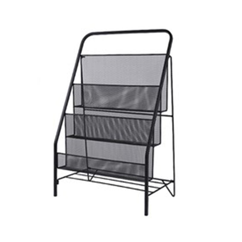 Metal Ladder Bookcase Scandinavian Style Closed Back Book Shelf 16.9"L x 9.1"W x 25.2"H Black Clearhalo 'Bookcases' 'furn' 'furn_bookcases' 'Furniture' 'furniture_bookcases' 'Office Furniture' 5047916