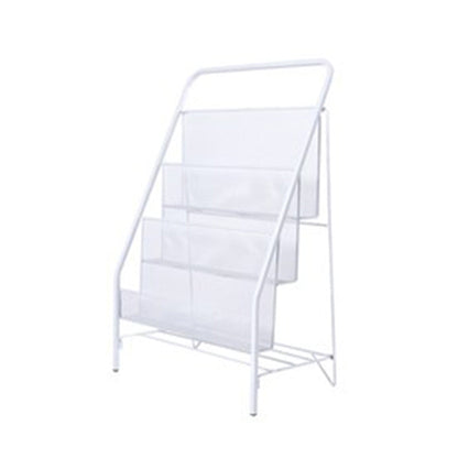 Metal Ladder Bookcase Scandinavian Style Closed Back Book Shelf 16.9"L x 9.1"W x 25.2"H White Clearhalo 'Bookcases' 'furn' 'furn_bookcases' 'Furniture' 'furniture_bookcases' 'Office Furniture' 5047919