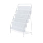 Metal Ladder Bookcase Scandinavian Style Closed Back Book Shelf 22.4"L x 13"W x 34.3"H White Clearhalo 'Bookcases' 'furn' 'furn_bookcases' 'Furniture' 'furniture_bookcases' 'Office Furniture' 5047921
